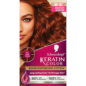 Schwarzkopf Keratin Color Permanent Hair Color - 7.7 Medium Auburn