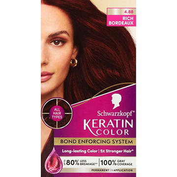 Schwarzkopf Keratin Color Permanent Hair Color - 4.8 Rich Bordeaux