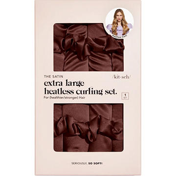Kitsch Satin Extra Large Heatless Curling Set - Chocolate