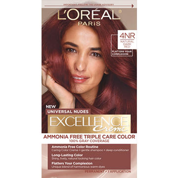 L'Oréal Paris Excellence Creme Universal Nudes Ammonia Free Permanent Hair Color - 4NR Natural Dark Red
