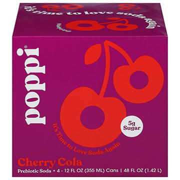 poppi Prebiotic Soda 4 pk Cans - Cherry Cola