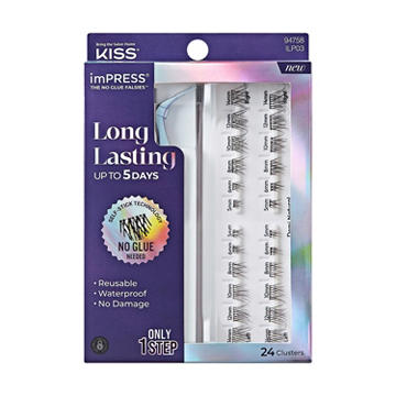 KISS Impress Falsies Long Lasting Lashes - Demi Natural, 5-14mm Multipack