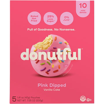 Donutful Pink Dipped Mini Donuts Pouches