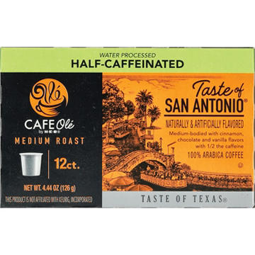 CAFE Olé by H-E-B Half Caffeinated Taste of San Antonio Medium Roast Single Serve Pods
