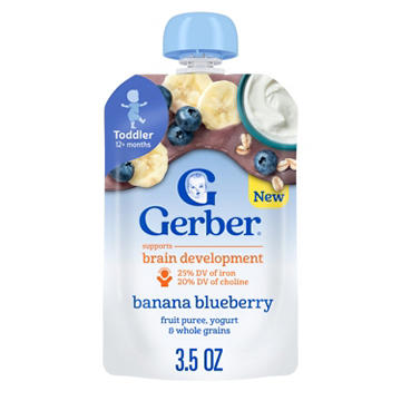 Gerber Baby Food Pouch - Banana Blueberry Yogurt