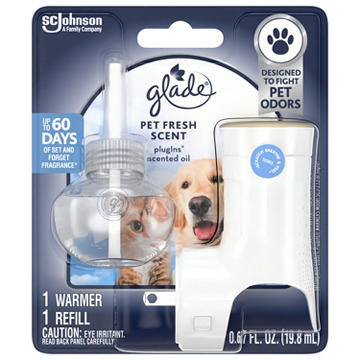 Glade Plug In Scented Oil Warmer & Refill - Pet Fresh