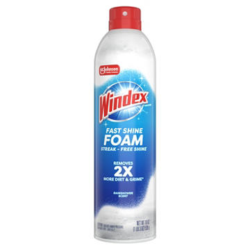 Windex Fast Shine Foam Glass Cleaner, No-Drip Aerosol Cleaning Spray