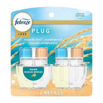 Febreze Luxe Plug In Air Freshener Odor-Fighting Scented Oil Refill - Warm Ocean Breeze