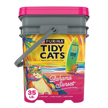 Tidy Cats Purina Bahama Sunset Scented Clumping Cat Litter Odor Control Formula