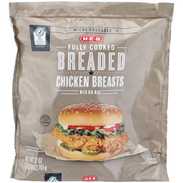 H-E-B Fully Cooked Breaded Chicken Breasts