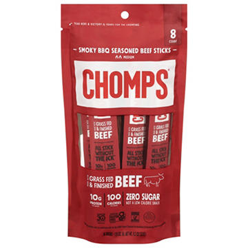 Chomps 10g Protein Smoky BBQ Beef Jerky Meat Sticks
