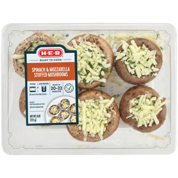 H-E-B Side Solutions - Spinach Mozzarella Stuffed Mushrooms