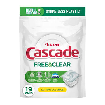 Cascade Free & Clear Dishwasher Pods - Lemon Essence Scent