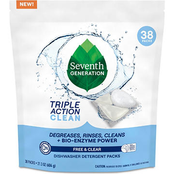 Seventh Generation Triple Action Auto Dishwasher Packs - Fresh & Clear