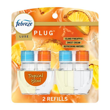 Febreze Luxe Plug In Air Freshener Odor-Fighting Scented Oil Refill - Tropical Blend