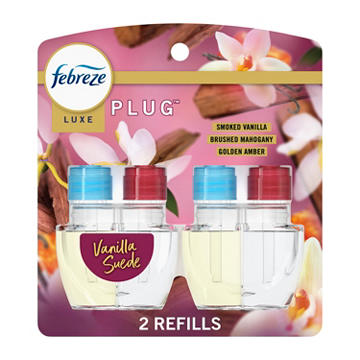 Febreze Luxe Plug In Air Freshener Odor-Fighting Scented Oil Refill - Vanilla Suede