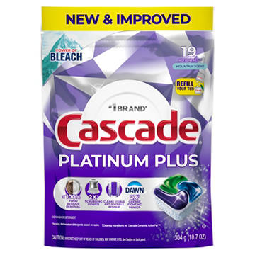 Cascade Platinum Plus Dishwasher Pods, Mountain Scent