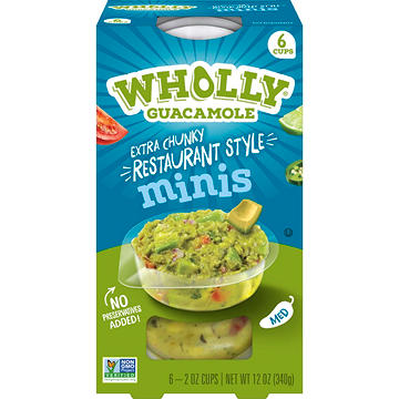 Wholly Guacamole Restaurant Style Minis Extra Chunky 6 pk
