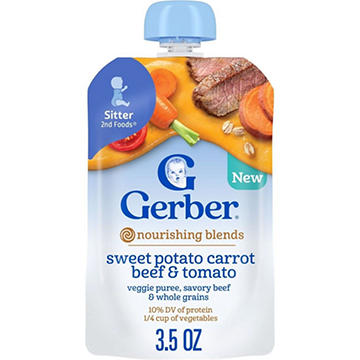 Gerber Baby Food Pouch - Sweet Potato Carrot Beef & Tomato