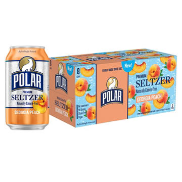 Polar Seltzer Water Georgia Peach 8 pk Cans