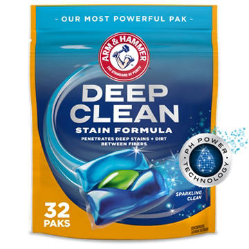 Arm & Hammer Deep Clean Stain Formula Laundry Detergent Power Paks - Sparkling Clean
