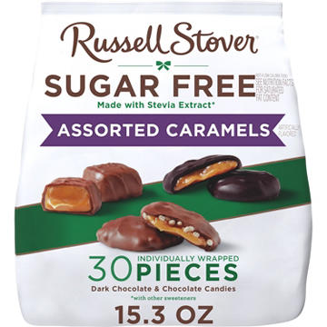 Russell Stover Sugar Free Assorted Caramels in Chocolate Candy
