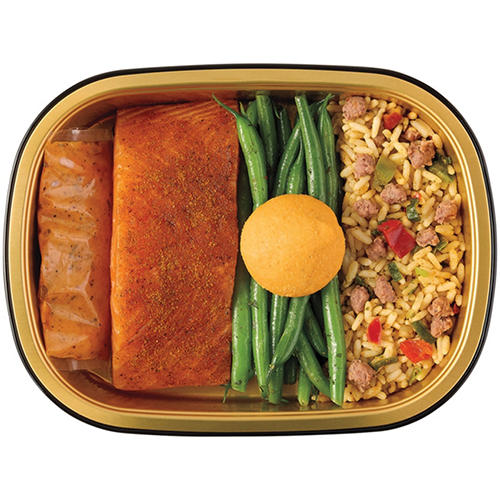 Bayou Boil House by H-E-B Cajun Salmon Rice & Green Beans, 13 oz