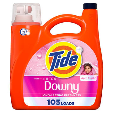 Tide Ultra Downy Liquid Laundry Detergent, 105 Loads - April Fresh