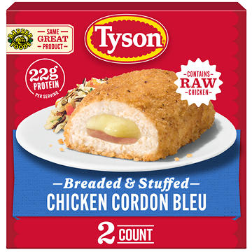 Tyson Frozen Stuffed Chicken Breasts Cordon Bleu