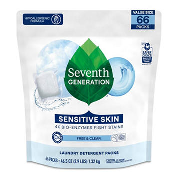Seventh Generation Sensitive Skin Free & Clear Laundry Detergent Pacs