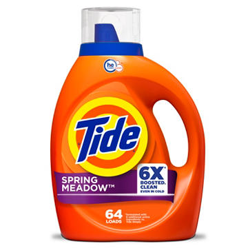 Tide Liquid Laundry Detergent, 64 Loads - Spring Meadow Scent