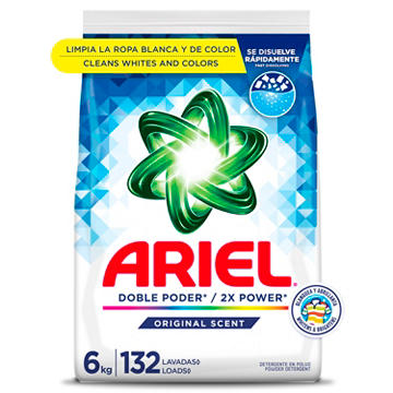 Ariel Powder Laundry Detergent, 132 Loads, Original Scent