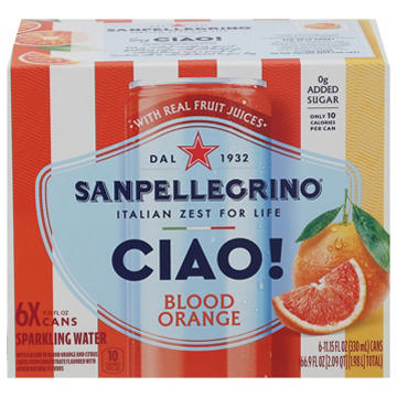 San Pellegrino Ciao Blood Orange Cans, 6 pk