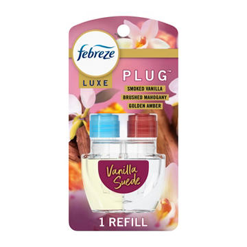 Febreze Luxe Plug In Air Freshener Odor-Fighting Scented Oil Refill - Vanilla Suede