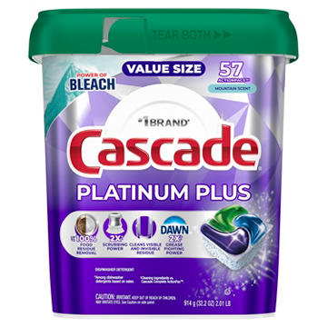 Cascade Platinum Plus Dishwasher Pods, Mountain Scent