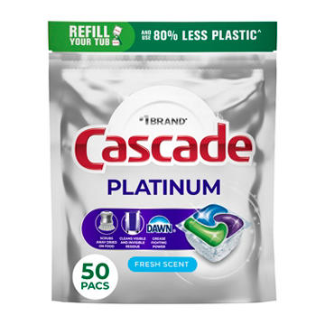 Cascade Platinum Dishwasher Pods, Fresh Scent