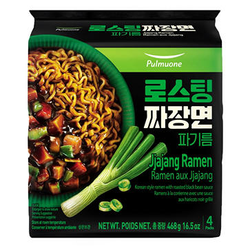 Pulmuone Korean-Style Jjajang Ramen Noodle Soup Packs - Black Bean