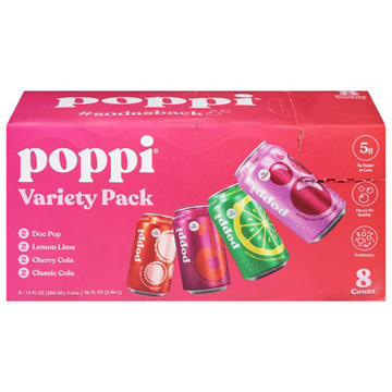 poppi Prebiotic Soda Classic Flavors Variety Pack 8 pk Cans