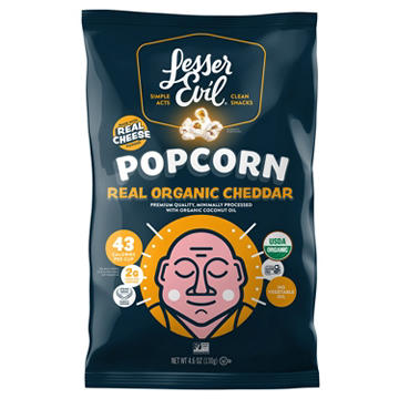 LesserEvil Organic Popped Popcorn - Real Cheddar