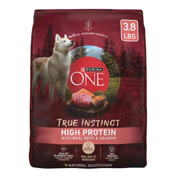 Purina ONE Natural High Protein Dry Dog Food Dry True Instinct - Real Beef and Salmon With Bone Broth