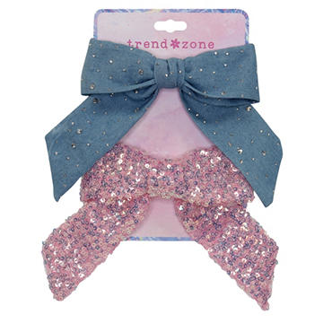 Trend Zone Sequin & Crystal Barrette Bows