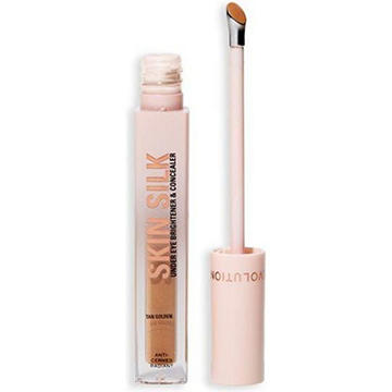 Makeup Revolution Skin Silk Concealer & Under Eye Brightener - Tan Golden