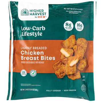 Higher Harvest by H-E-B Lightly Breaded Chicken Breast Bites - 16g Protein