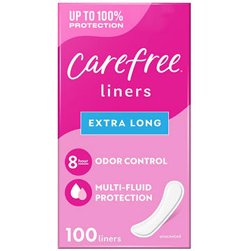 Carefree Panty Liners - Extra Long Liners, Unwrapped, Unscented