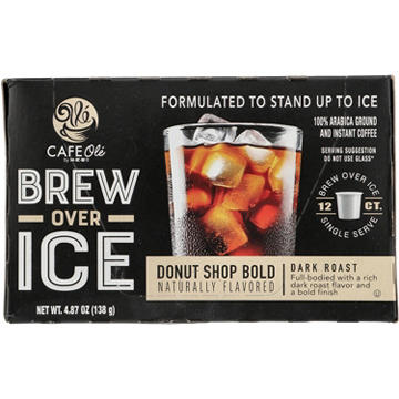 CAFE Olé by H-E-B Donut Shop Bold Brew Over Ice Dark Roast Coffee Single Serve Cups