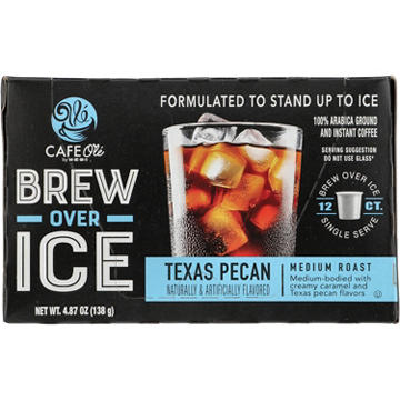 CAFE Olé by H-E-B Texas Pecan Brew Over Ice Medium Roast Coffee Single Serve Cups