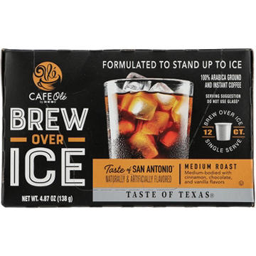 CAFE Olé by H-E-B Taste of San Antonio Brew Over Ice Medium Roast Coffee Single Serve Cups