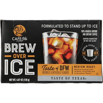 CAFE Olé by H-E-B Taste of DFW Brew Over Ice Medium Roast Coffee Single Serve Cups