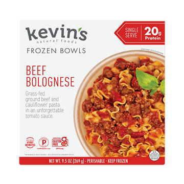 Kevin's Natural Foods 20g Protein Beef Bolognese Bowl Frozen Meal