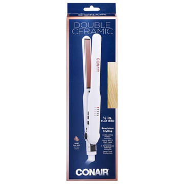 Conair Double Ceramic 1/2in Hairstyling Flat Iron